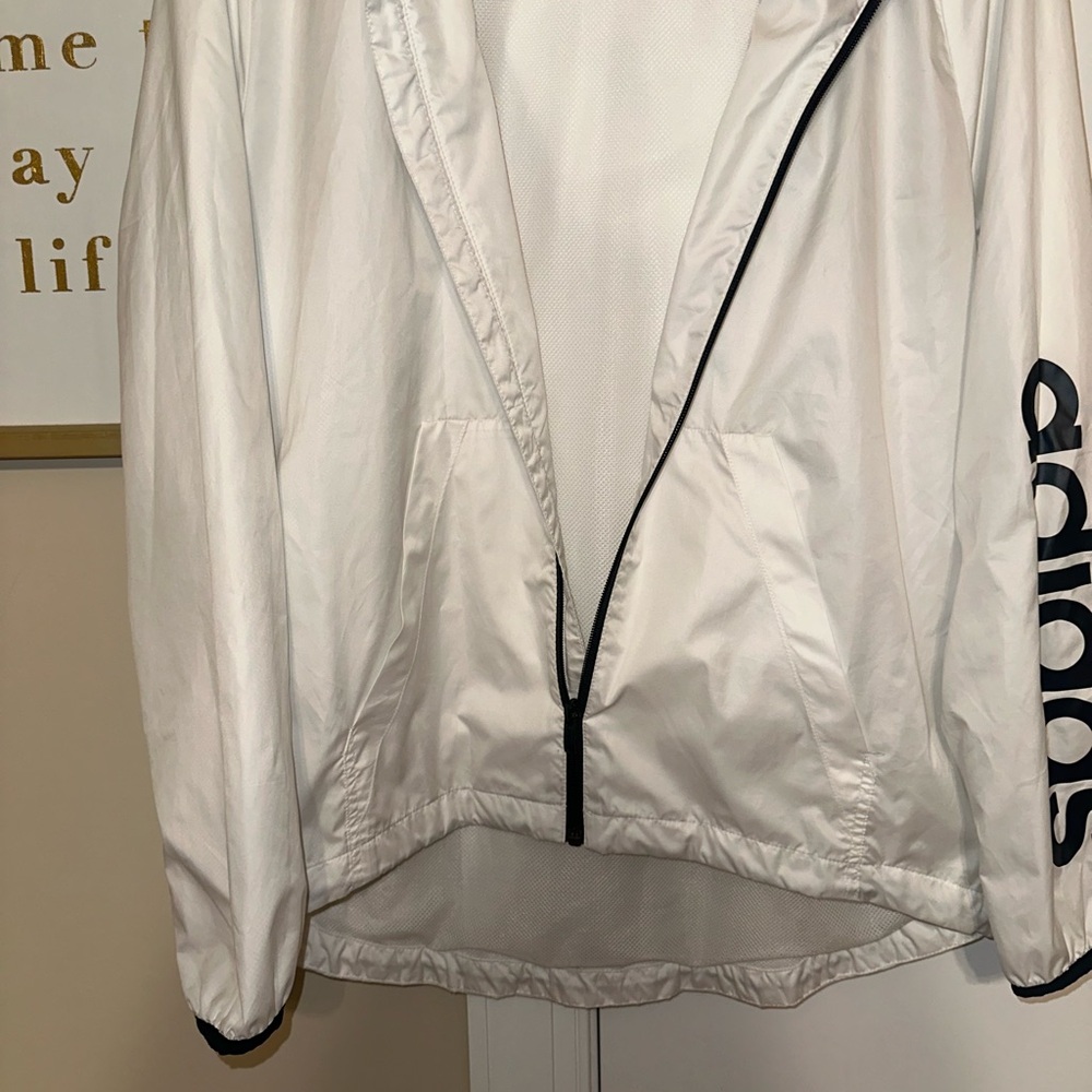 Adidas White Windbreaker / size M - Picture 5 of 8